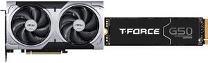 GPU SSD Combo -  MSI RTX 5060 Ti 8G VENTUS 2X PLUS Bundle with  Team Group TM8FFE001T0C129