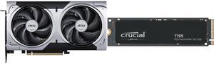 GPU SSD Combo -  MSI RTX 5060 Ti 8G VENTUS 2X PLUS Bundle with  Crucial CT1000T705SSD3