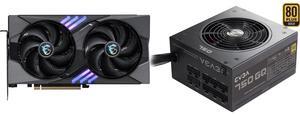 GPU PSU Combo -  MSI RTX 5060 Ti 8G GAMING OC Bundle with  EVGA 210-GQ-0750-V1