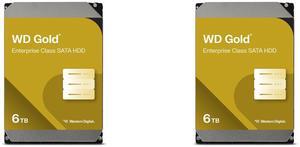 2 x WD Gold 6TB Enterprise Class Hard Disk Drive - 7200 RPM Class SATA 6.0Gb/s 256MB Cache 3.5" Inch- WD6004FRYZ