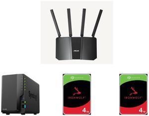 ASUS RT-BE82U Dual-band WiFi 7 + Synology DS224 NAS + Seagate 4TB x2 NAS Drives