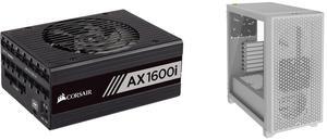 CORSAIR AXi Series AX1600i CP-9020087-NA 1600W Digital ATX Power Supply CORSAIR 3000D AIRFLOW Mid-Tower PC Case - White - 2x SP120 ELITE Fans - Four-Slot GPU Support – Fits up to 8x 120mm fans - High-Airflow Design