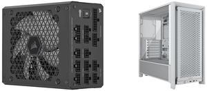 CORSAIR HX1000i Fully Modular Ultra-Low Noise ATX Power Supply - ATX 3.0 & PCIe 5.0 Compliant - Fluid Dynamic Bearing Fan - CORSAIR  iCUE Software Compatible - 80 PLUS Platinum Efficiency CORSAIR FRAME 4000D Modular High Airflow Mid-Tower P