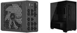 CORSAIR HX1000i Fully Modular Ultra-Low Noise ATX Power Supply - ATX 3.0 & PCIe 5.0 Compliant - Fluid Dynamic Bearing Fan - CORSAIR  iCUE Software Compatible - 80 PLUS Platinum Efficiency CORSAIR 3500X Tempered Glass Mid-Tower PC Case, Blac