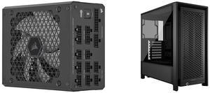 CORSAIR HX1000i Fully Modular Ultra-Low Noise ATX Power Supply - ATX 3.0 & PCIe 5.0 Compliant - Fluid Dynamic Bearing Fan - CORSAIR  iCUE Software Compatible - 80 PLUS Platinum Efficiency CORSAIR FRAME 4000D Modular High Airflow Mid-Tower P