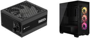 CORSAIR RMx Series RM850x ATX Power Supply - Fully Modular - ATX 3.1 - PCIe 5.1 - Cybenetics Gold - Low-Noise - Japanese Capacitors - 850 Watts CORSAIR 3500X ARGB Tempered Glass Mid-Tower PC Case, Black – 3x Pre-Installed RS120 ARGB Fans – CORSAIR RMx Series RM850x ATX Power Supply - Fully Modular - ATX 3.1 - PCIe 5.1 - Cybenetics Gold - Low-Noise - Japanese Capacitors - 850 Watts CORSAIR 3500X ARGB Tempered Glass Mid-Tower PC Case, Black – 3x Pre-Installed RS120 ARGB Fans –