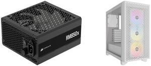CORSAIR RMx Series RM850x ATX Power Supply - Fully Modular - ATX 3.1 - PCIe 5.1 - Cybenetics Gold - Low-Noise - Japanese Capacitors - 850 Watts CORSAIR 3000D RGB AIRFLOW Mid-Tower PC Case - White - 3x AR120 RGB Fans - Four-Slot GPU Support CORSAIR RMx Series RM850x ATX Power Supply - Fully Modular - ATX 3.1 - PCIe 5.1 - Cybenetics Gold - Low-Noise - Japanese Capacitors - 850 Watts CORSAIR 3000D RGB AIRFLOW Mid-Tower PC Case - White - 3x AR120 RGB Fans - Four-Slot GPU Support