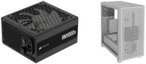 CORSAIR RMx Series RM1000x ATX Power Supply - Fully Modular - ATX 3.1 - PCIe 5.1 - Cybenetics Gold - Low-Noise - Japanese Capacitors - 1000 Watts CORSAIR 3000D AIRFLOW Mid-Tower PC Case - White - 2x SP120 ELITE Fans - Four-Slot GPU Support