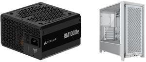 CORSAIR RMx Series RM1000e 1000 W Power Supply Corsair FRAME 4000D RS White Computer Case