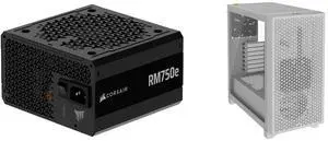 CORSAIR RMx Series RM750e 750 W Power Supply CORSAIR 3000D AIRFLOW Mid-Tower PC Case - White - 2x SP120 ELITE Fans - Four-Slot GPU Support – Fits up to 8x 120mm fans - High-Airflow Design