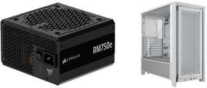 CORSAIR RMx Series RM750e 750 W Power Supply CORSAIR FRAME 4000D Modular High Airflow Mid-Tower PC Case, White – Fully Customizable Design – InfiniRail™ Fan Mounting System – Fits Multiple 360mm Radiators – ASUS BTF, MSI Project Zero CORSAIR RMx Series RM750e 750 W Power Supply CORSAIR FRAME 4000D Modular High Airflow Mid-Tower PC Case, White – Fully Customizable Design – InfiniRail™ Fan Mounting System – Fits Multiple 360mm Radiators – ASUS BTF, MSI Project Zero