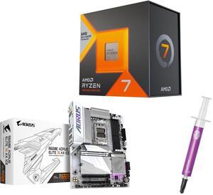 CPU Motherboard CPU Thermal Paste / Grease Combo -  AMD 100-100000910WOF Bundle with  GIGABYTE B650E AORUS ELITE X ICE  and Cooler Master MGZ-NDSG-N07M-R2