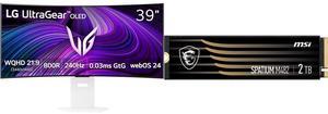 LG UltraGear™ OLED GX9s (39GX90SA) 240Hz OLED Smart Monitor with steep 800R curvature MSI SPATIUM Series M482 M.2 2280 2TB PCI-Express 4.0 x4 Internal Solid State Drive (SSD) - SM482N2TB