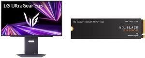 LG UltraGear 27" 480 Hz OLED QHD Gaming Monitor 0.03ms FreeSync Premium & G-Sync Compatible 2560 x 1440 (2K) DCI-P3 98.5% WD_BLACK 4TB SN850X NVMe Internal Gaming SSD Solid State Drive - Gen4 PCIe, M.2 2280, Up to 7,300 MB/s - WDS400T2X0E