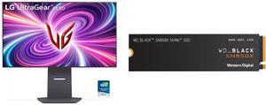 LG UltraGear 32" OLED Dual Mode 4K UHD 240Hz or FHD 480Hz 0.03ms G-Sync Compatible Gaming Monitor with Pixel Sound WD_BLACK 1TB SN850X NVMe Internal Gaming SSD Solid State Drive - Gen4 PCIe, M.2 2280, Up to 7,300 MB/s - WDS100T2X0E