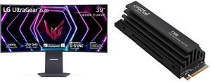 LG 39.6" 240 Hz OLED WQHD Gaming Monitor FreeSync Premium Pro & G-Sync Compatible DCI-P3 98.5% (CIE1976) HDMI, DisplayPort, USB, Audio UltraGear 39GS95QE-B Crucial T700 GEN5 NVME M.2  SSD w/ Heatsink 2280 1TB PCI-Express 5.0 x4 TLC NAND² In