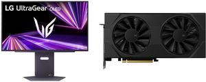 Monitor GPU Combo -  LG Electronics 27GX790A-B Bundle with  XFX RX-96TSW8GBQ