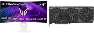 Monitor GPU Combo -  LG Electronics 39GX90SA Bundle with  ASUS PRIME-RX9060XT-O8G
