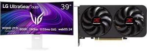 Monitor GPU Combo -  LG Electronics 39GX90SA Bundle with  PowerColor RX9060XT 8G-A