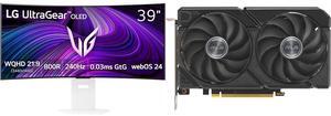 Monitor GPU Combo -  LG Electronics 39GX90SA Bundle with  ASUS DUAL-RX9060XT-8G