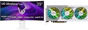 Monitor GPU Combo -  LG Electronics 39GX90SA Bundle with  ASRock RX9060XT SL 8GO