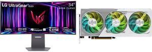 Monitor GPU Combo -  LG Electronics 34GS95QE-B Bundle with  ASRock RX9060XT SL 16GO