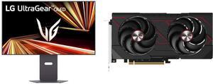 Monitor GPU Combo -  LG Electronics 32GX870A-B Bundle with  Sapphire Tech 11350-04-20G