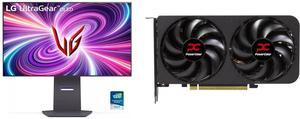 Monitor GPU Combo -  LG Electronics 32GS95UE-B Bundle with  PowerColor RX9060XT 8G-A