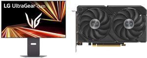 Monitor GPU Combo -  LG Electronics 32GX870A-B Bundle with  ASUS DUAL-RX9060XT-8G