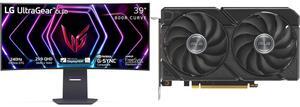 Monitor GPU Combo -  LG Electronics 39GS95QE-B Bundle with  ASUS DUAL-RX9060XT-8G
