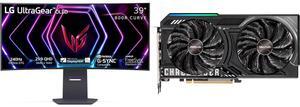 Monitor GPU Combo -  LG Electronics 39GS95QE-B Bundle with  ASRock RX9060XT CL 8GO