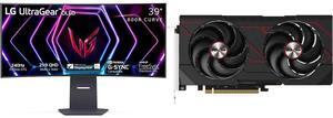 Monitor GPU Combo -  LG Electronics 39GS95QE-B Bundle with  Sapphire Tech 11350-04-20G