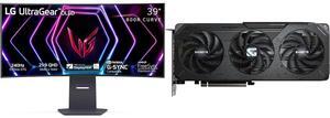 Monitor GPU Combo -  LG Electronics 39GS95QE-B Bundle with  GIGABYTE GV-R9060XTGAMING -8GD
