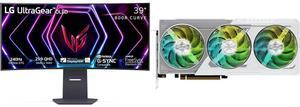Monitor GPU Combo -  LG Electronics 39GS95QE-B Bundle with  ASRock RX9060XT SL 16GO