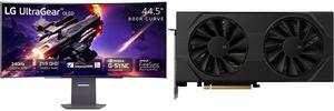 Monitor GPU Combo -  LG Electronics 45GS95QE-B Bundle with  XFX RX-96TSW8GBQ