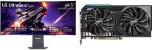 Monitor GPU Combo -  LG Electronics 45GS95QE-B Bundle with  ASRock RX9060XT CL 8GO