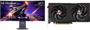 Monitor GPU Combo -  LG Electronics 45GS95QE-B Bundle with  Sapphire Tech 11350-04-20G