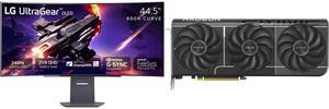 Monitor GPU Combo -  LG Electronics 45GS95QE-B Bundle with  ASUS PRIME-RX9060XT-O8G
