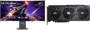 Monitor GPU Combo -  LG Electronics 45GS95QE-B Bundle with  GIGABYTE GV-R9060XTGAMING OC-8GD