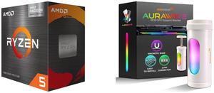 AMD Ryzen 5 5600G - Ryzen 5 5000 G-Series Cezanne (Zen 3) 6-Core 3.9 GHz Socket AM4 65W AMD Radeon Graphics Desktop CPU Processor - 100-100000252BOX AAAwave AURAWAVE GPU Support Bracket, Gaming Graphics Card Brace Support, Anti-Sag Video Ca