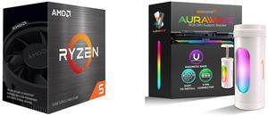 AMD Ryzen 5 5600 - Ryzen 5 5000 Series Vermeer (Zen 3) 6-Core 3.5 GHz Socket AM4 65W None Integrated Graphics Desktop CPU Processor - 100-100000927BOX AAAwave AURAWAVE GPU Support Bracket, Gaming Graphics Card Brace Support, Anti-Sag Video