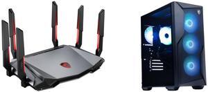 MSI RadiX AXE6600 WiFi 6E Tri-Band Gaming Router  support 2.5GHz/5GHz/6GHz, AI QoS support MSI Gaming Desktop PC Codex R2 B14NVN7-440US Intel Core i7-14700F 32GB DDR5 2TB SSD GeForce RTX 5060 Ti Windows 11 Home