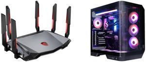 MSI RadiX AXE6600 WiFi 6E Tri-Band Gaming Router  support 2.5GHz/5GHz/6GHz, AI QoS support MSI Vision RS Series Gaming Desktop PC Intel Core Ultra 9 285K 64GB DDR5 2 TB SSD GeForce RTX 5070 Ti Windows 11 Pro (Vision RS AI 2NVR9-1292US)