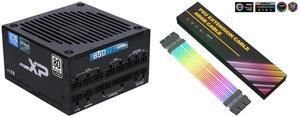 SAMA XP 850w ATX Power Supply PSU For Gaming Computer PC Power Supply Unit - 80 Plus Platinum  Gold - ATX 3.0 & PCIe 5.0 Compliant - Fully Modular - Low Noise FDB ECO Silent Fan  Japanese Capacitors SAMA 3*8PIN Addressable RGB Power Extensi