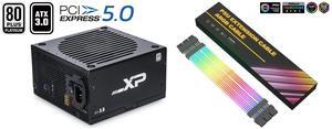 SAMA XP 1000w ATX Power Supply PSU For Gaming Computer PC Power Supply Unit - 80 Plus Platinum - ATX 3.0 & PCIe 5.0 Compliant - Fully Modular - Low Noise Intelligent ECO
Silent Fan Japanese Capacitors SAMA 3*8PIN Addressable RGB Power Exten
