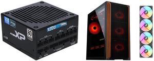 SAMA XP 1200w ATX Power Supply PSU For Gaming Computer PC Power Supply Unit - 80 Plus Platinum - ATX 3.0 & PCIe 5.0 Compliant - Fully Modular - Low Noise Intelligent ECO
Silent Fan- Japanese Capacitor SAMA Z60 Black Genuine Walnut Wood PC C