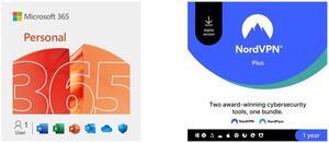 Microsoft 365 Personal | 12-Month Subscription, 1 person | Premium Office apps - now with Copilot | 1TB OneDrive cloud storage | PC/Mac Download NordVPN Plus Bundle [NordVPN+NordPass] 10 Devices / 1-Year Download
