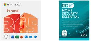 Microsoft 365 Personal | 12-Month Subscription, 1 person | Premium Office apps - now with Copilot | 1TB OneDrive cloud storage | PC/Mac Download ESET Home Security Essential 2025 - 3 Devices/ 1 Year Download