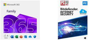 Microsoft 365 Family | 12-Month Subscription, up to 6 people | Premium Office Apps - now with Copilot | 1TB OneDrive cloud storage | PC/Mac Download Bitdefender Internet Security 2024 - 1PC / 1 Year - Download