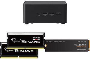 ASUS NUC 14 Pro RNUC14RVHU70000U Tall Barebone Kit (mini PC)with Intel 14th Gen Core Ultra 7 155H,  Triple Storage Design, Thunderbolt™ 4, Wi-Fi 6E & Bluetooth 5.3 - Memory and Storage Sold Separately G.SKILL Ripjaws SO-DIMM 32GB (2 x 16GB)